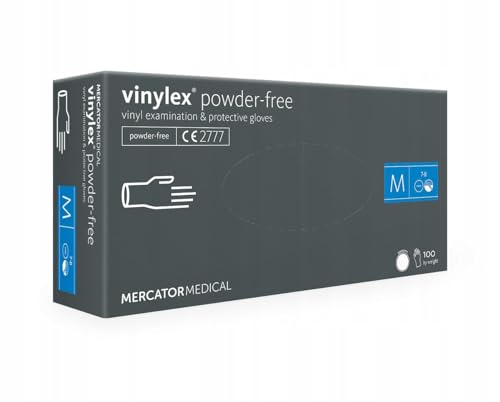 Vinylhandschuhe Vinylex - Transparent - M - 100 Stück 50 paar Puderfreie und Latexfrei Einweghandschuhe I aus Vinyl I Schutzhandschuhe I Strapazierfähige I Arbeitshandschuhe I Disposible Gloves