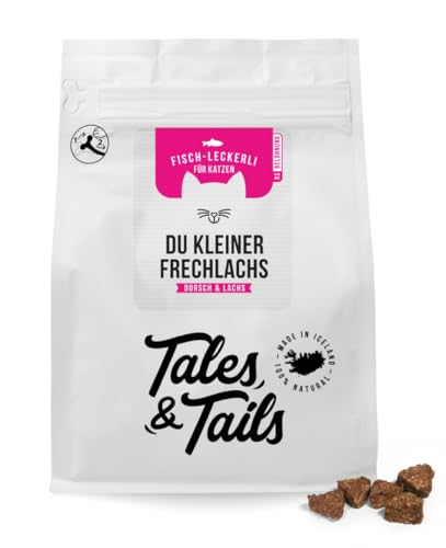 Tales Tails Leckerli für Katzen mit 100% Lachs - Du Kleiner Frechlachs Fisch - Allergikerfreundlich - 70g