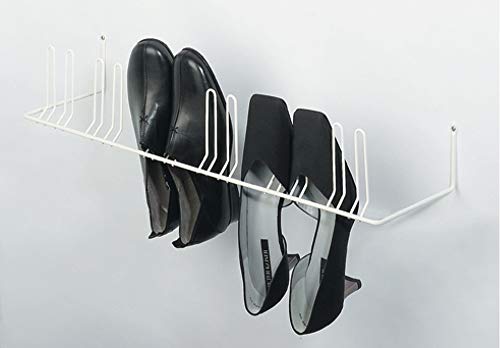 Gedotec Schuhablage Wand Montage Schuhhalter Garderobe zum Schrauben Halterung 4 Paar Schuhe Breite 420 mm RAL 9010 rein weiß 1 Stück   Schuh Aufhänger Flur Diele