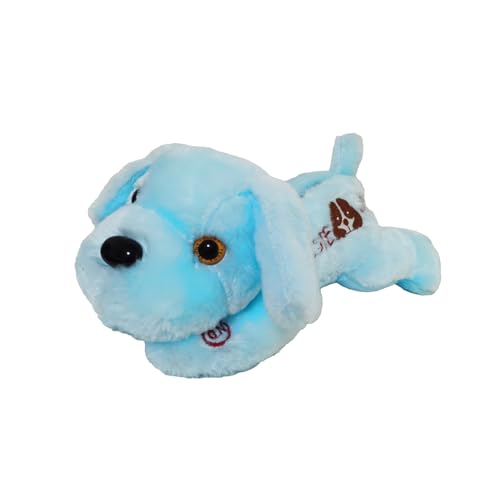 TAOZHUGONGüsch Hund Kuschelhundüschtier 30cm Luminous Hündchen Hundüsch Dekokissen Geburtstagsgeschenk Blua