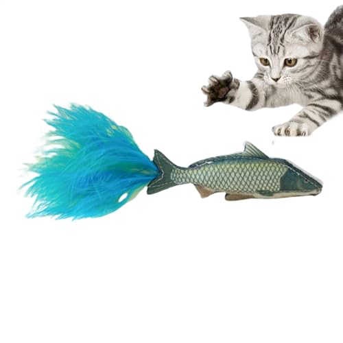 Katzenspielzeug Fisch Fischspielzeug für Katzen Interaktives Katzenspielzeug Katzenkauspielzeug Katzen-Übungsfedern Tiefseefische Filzspielzeug interaktives Zahnen Krallenspielzeug für Katzen