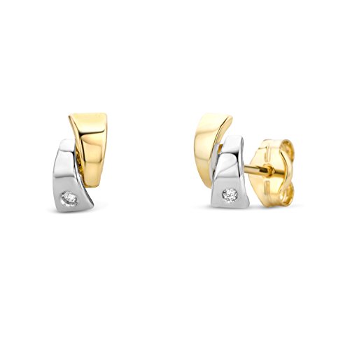 Miore Ohrringe Damen Ohrstecker Bicolor Gelbgold Weißgold 14 Karat 585 Gold Diamant Brillianten