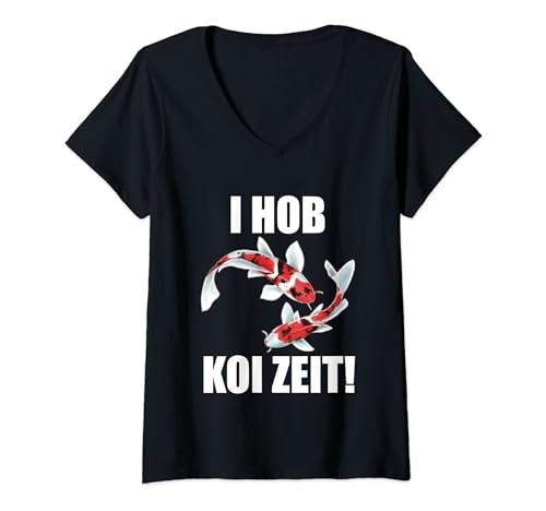 Damen I hob Zeit Japan Züchter T Shirt mit V Ausschnitt