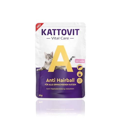 KATTOVIT Vital Care Anti Hairball Lachs 24x85g Nassfutter in Sauce für Katzen