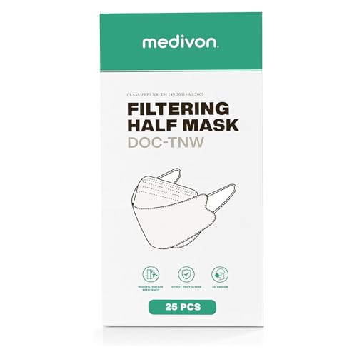 MEDIVON 25x FFP3 Masken 3D Comfort Fit Weiß Einheitsgröße