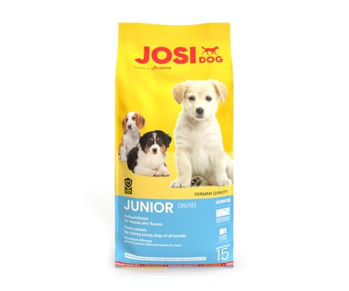 JosiDog Junior 1 x 15 kg Hundefutter für Welpen und Junge Hunde Trockenfutter mit glutenfreier Rezeptur für Beste Verträglichkeit Alleinfuttermittel Powered by JOSERA 1er Pack