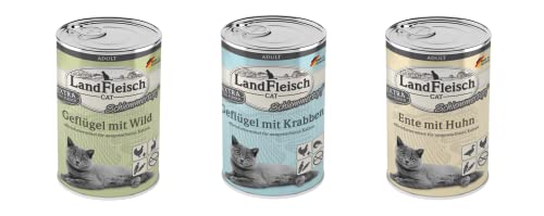 Landfleisch Cat Schlemmertopf 24 x 400g Dosen gemischt Nassfutter
