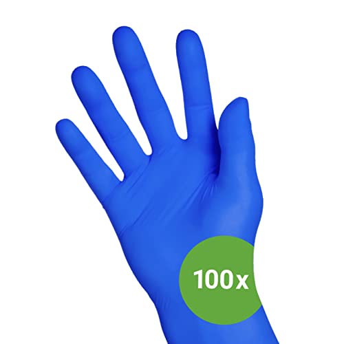 Kemes Nitrilhandschuhe 100 Stück Einweghandschuhe Blau Nitril Größe S M L XL XL