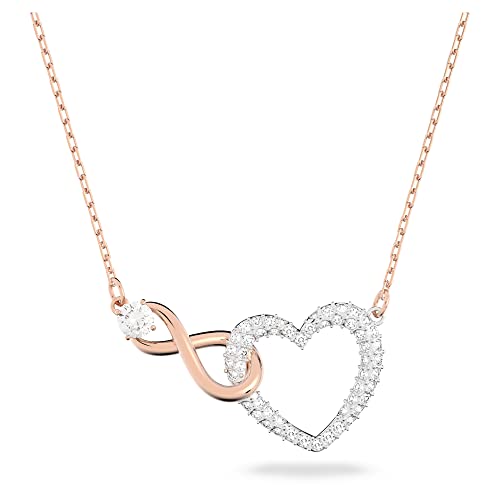 Swarovski Infinity Heart Halskette Elegantes SchmuckstÃ¼ck im Metallmix mit Klaren Swarovski Kristallen