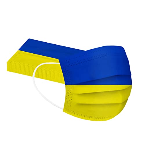 GIGIMountain 10 20 30 50 Stück Erwachsene Ukraine Ukrainische Flagge Geschenk Einweg 3 lagig Mund Tücher Atmungsaktiv Mund Tuch Bandana Halstuch Schals