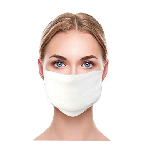Green Blue Doppelschichtige Mikrofasermaske weiß Gesichtsmaske Atem Mundschutz Staubmaske Hygienemaske Wiederverwendbar 5-er Pack Weiß
