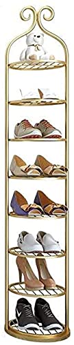 NFRMJMR Schuhständer Multi Layer Eisen Rack Amerikanisch Luxus Schmale Aufbewahrung Einfache Heimtür Kleine Schuhständer Economic Schuhständer Farbe Gold Größe 8 Tier