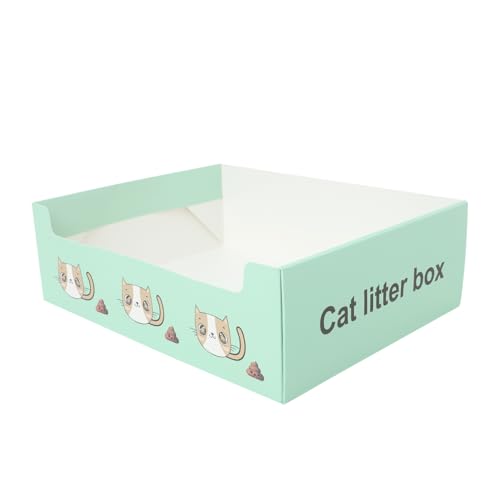 POPETPOP Box Faltbare Katzentoiletten Hellgrüne Katzentoiletten Aus Papier Katzentoiletten Trainingsset Katzentoiletten