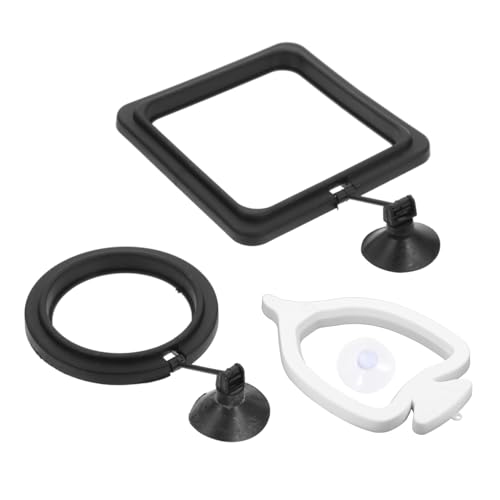 COLLBATH 3St Abgehängter Fütterungskreis Fischfutterautomat Aquarium Futterring Zubehör für Betta-Aquarien Aquariumzubehör Ring zubehör Futterkreis für Aquarien Aquarienring Haken PVC