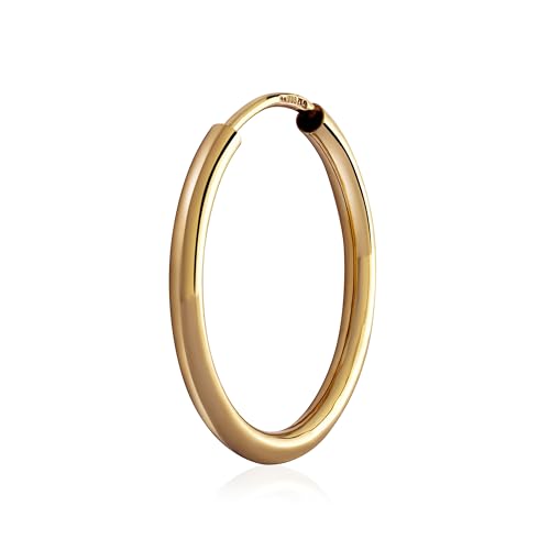 NKlaus Einzeln 585 Gold gelbgold Creole Ohrring Ohrschmuck 1 8mm rund Goldohrring 20mm 9029