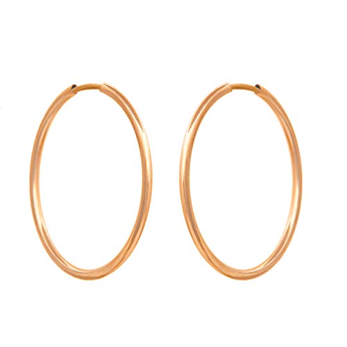 Damen Ohrringe 585 14k Gold Gelbgold Creolen Hoops 30x30mm