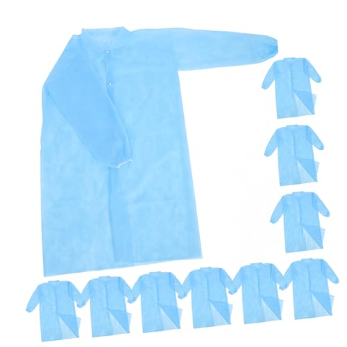 ULTECHNOVO 10st Staubdichte Kleidung Laborkittel Schützender Overall Laboroveralls Reinigungsanzug Schutzanzüge Krankenhauskleid Schutzanzug Blue Vlies