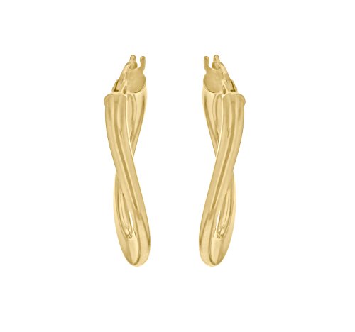 Carissima 18ct Yellow Oval Twist Creole Earrings