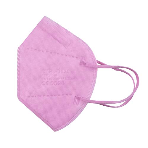 Media Sanex 25 Stück Atemschutzmaske FFP2 Mundschutz Maske perfekt für Mund- und Nasenschutz Schutzmaske Atemschutzmaske 5-lagig einzeln verpackt verschiedene Farben Light Pink