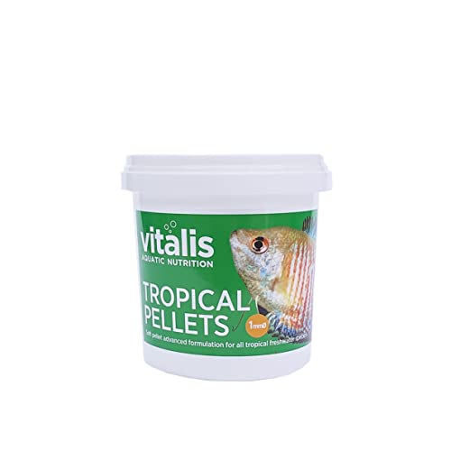 Vitalis Tropical Pellets Fischfutter für Aquarium Teich Alleinfutter Pellets Futter Fischfutterflocken für Tropische Süßwasserfische Gesund gut verdaulich mit Vitaminen 70g