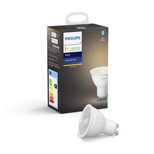 Philips Hue White GU10 Lampe Einzelpack dimmbares Licht steuerbar via App kompatibel Amazon Alexa Echo Echo Dot Gerät Zertifiziert für Menschen 1er Pack