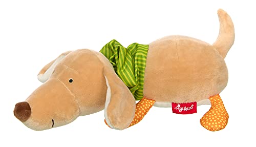 SIGIKID 42628 Zieh-Spieluhr Hund LaLeLu PlayQ Mädchen und Jungen Babyspielzeug empfohlen ab Geburt beige grün