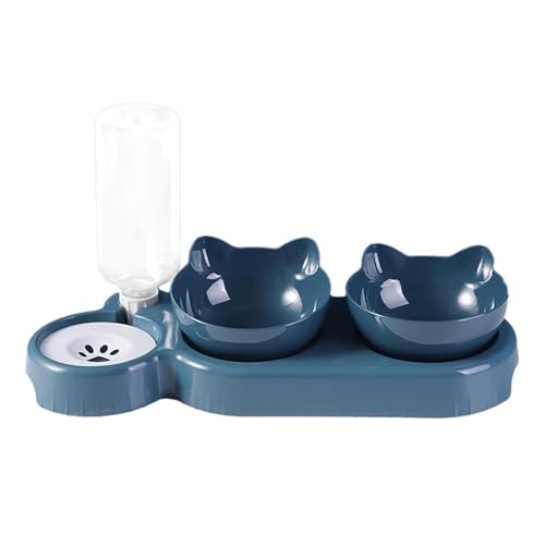 3-in-1 Katze Futternapf und Wassernapf Set Katzennapf 3er Set Doppel-Katzennäpfe mit Wasserspender für Haustiere Futternapf und Wassernapf für Katzen und Kleine Hunde