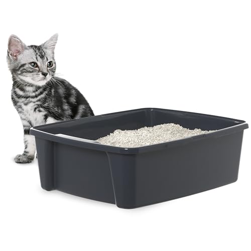 Iris Ohyama offen bis 8kg ohne Deckel Grau Cat Toilet leicht reinigen Für große Katzen Kätzchen geschlossen xxl Toilette BPA frei Cat Litter Box CLH 12 Body