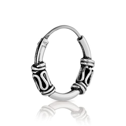 NKlaus Bali Creole einzel Ohrring 15mm aus 925 Sterling Silber Mittelalter Gothic 2635