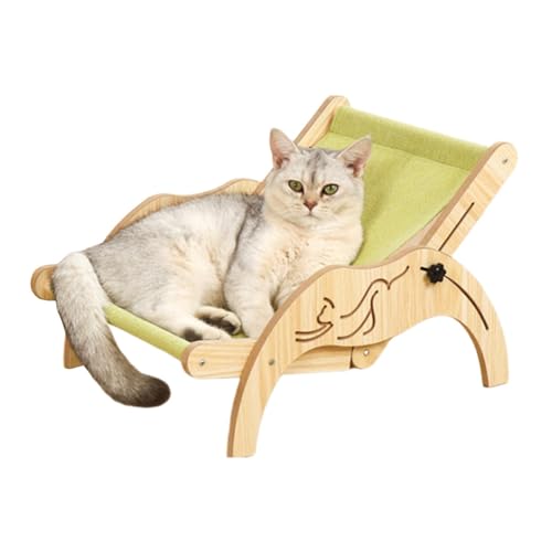 Katzenbett Erhöhtes Katzenbett Sofa Aus Holz Modischer Katzenstuhl Mit Abnehmbarem Matratzenbezug Belastbar Strandstuhl Katzen Hängematte Für Katzen Welpen Und Kleintiere