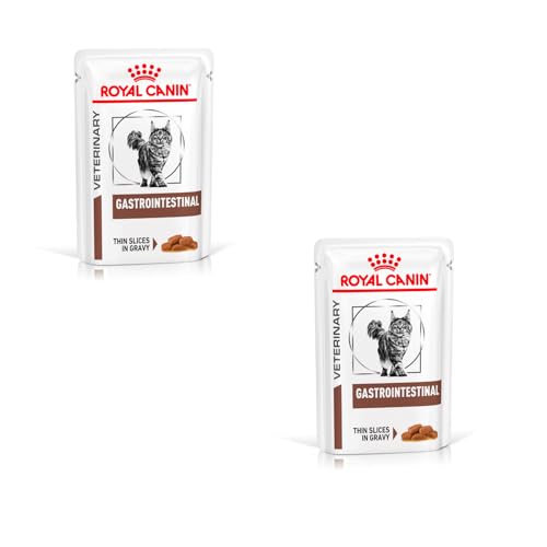 Royal Canin Veterinary Gastrointestinal Doppelpack 2 x 12 x 85 g Nassfutter für ausgewachsene Katzen Feine Stückchen in Soße Bei Resorptionsstörungen des Darms