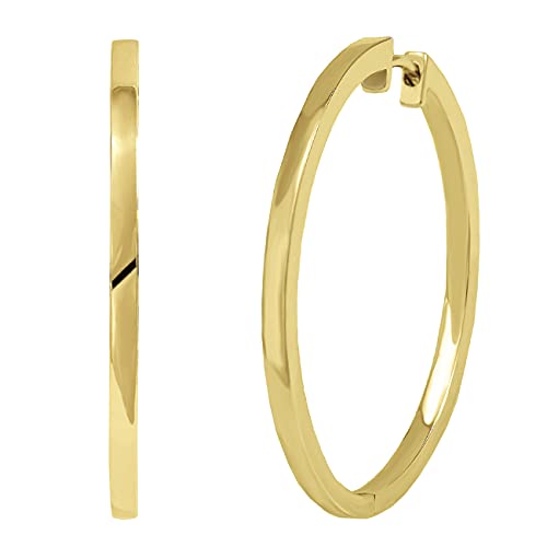 LOVpure groÃŸ 24 bis 36 mm hÃ¤ngend aus Sterling in zeitlosem klassischem Design vergoldete OhrhÃ¤nger Earring Vergoldet 36mm