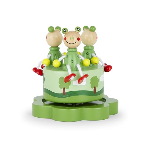 Mousehouse Gifts Baby oder Kinder Spieluhr Spieldose Holz mit Musik Grüne Frosch für Jungen und Mädchen