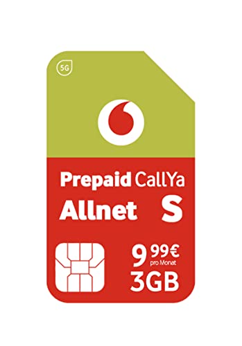 Vodafone CallYa Allnet S Jetzt 3 GB Datenvolumen 5G Netz ohne Vertrag 10 Euro Startguthaben Telefon  Flat