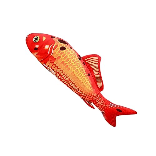 FRCOLOR Fischkissen Plüschtier 3D-Fischkissen Fisch-Wurfskissen Fisch Stofftier Haustier Fisch Kissen Katzenminze Fisch rot