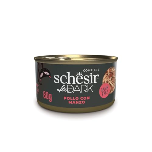 Schesir After Dark Komplettnahrung für ausgewachsene Katzen Filets 12 Dosen 80 g