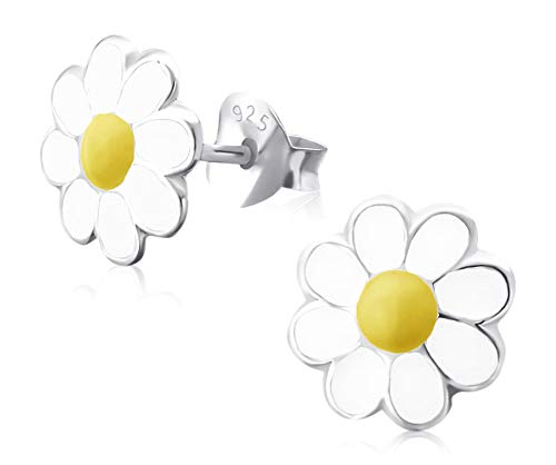 Laimons Kids Ohrringe Kinderschmuck GÃ¤nseblume Blume BlÃ¼te weiÃŸ gelb sÃ¼ÃŸ 6mm aus