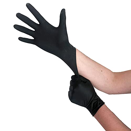 Einweghandschuhe Schwarz Latex Einmalhandschuhe L 100 Stück puderfrei Handschuhe Einweg Latexhandschuhe Schwarz in Größe S M L XL verfügbar