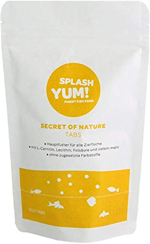 SplashYum Aquarium Bodenfische Tabs für alle Zierfische mit L-Carnitin Lecithin Folsäure Bodentabletten Fischfutter Tabletten l Wels Panzerwels Barben Schmerlen Pleco Saugwelse 2X 500 Tabs