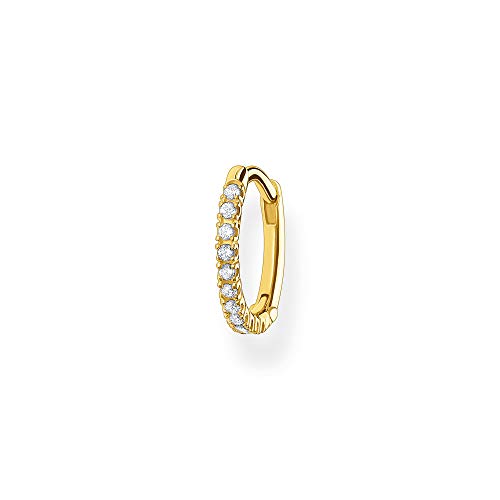  Einzel Creole weiße Steine gold Sterlingsilber Clipverschluss CR659 414 14 1 30 cm