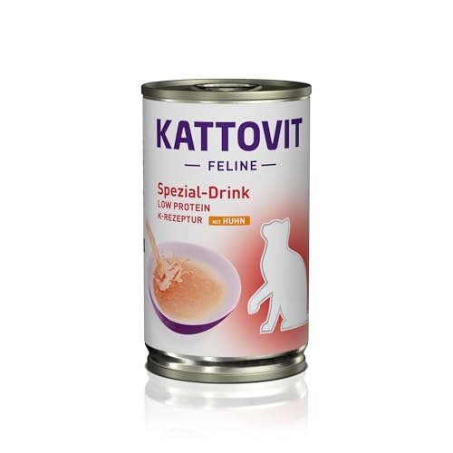 Kattovit - Niere Renal Drink für Katzen Katzen-Diätdrink zur Unterstützung der Nierenfunktion für ausgewachsene Katzen. Motiviert Katzen zur höheren Flüssigkeitsaufnahme 12 x 135 ml Huhn