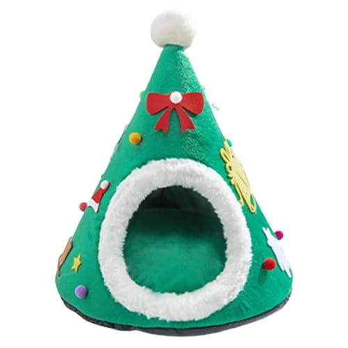 Weihnachtsbaum-Katzenbett - Katzenzelt Bequemes Katzenbett Weihnachtsbaum-Katzenhütte Weihnachtskatzenhaus Höhlenbett Weihnachtsbaum Katzenhaus Bett Haustierzelt Haus Kleine Hunde Katzen