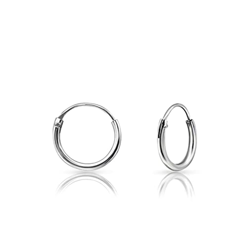 Mini Creolen Silber 925 - Silber Creolen Damen 925 Klein - Ohrringe Silber 925 MÃ¤nner - Ohrringe Silber 925 Herren - Piercing Ring Ohr - Creole Klein - 10mm