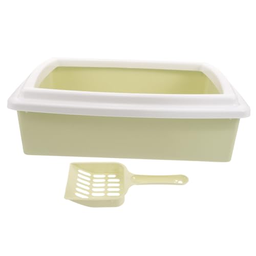 COLLBATH 1 Set-Box Katzentoilette Katzenstreu Töpfchen Für Haustiere Katzenklo Mülleimer Pp Light Green