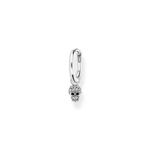 Thomas Sabo Damen Einzel Creole geschwärzt Totenkopf Zirkonia 925 Sterlingsilber CR706-643-14