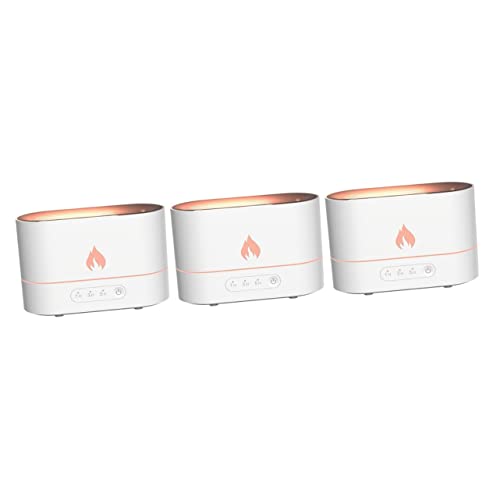 Ciieeo 3 Sätze Luftbefeuchter Aromatherapie-diffusor Tischdekoration Feuerluftdiffusor Auto Diffusor Büro Schlafzimmer Kamin Flamme Aroma Diffusor Weiß Abs 3D Luftverteiler Schreibtisch