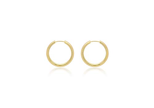 Carissima Gold Damen-Ohrringe 25mm-Creolen Gelbgold 9kt 4mm-Rohr