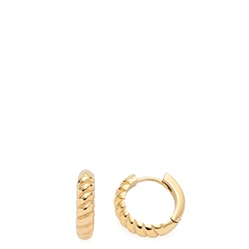  Giro Ohrringe aus 1 Paar goldfarbene mit Croissant Struktur kleine Basic Klapp Modeschmuck fÃ¼r 022165
