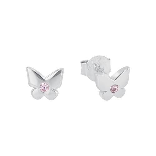 Prinzessin Lillifee Ohrstecker 925 Sterling Silber Mädchen Kinder Ohrschmuck mit Zirkonia synth. 0 5 cm Silber Schmetterling Kommt in Schmuck Geschenk Box 2035984