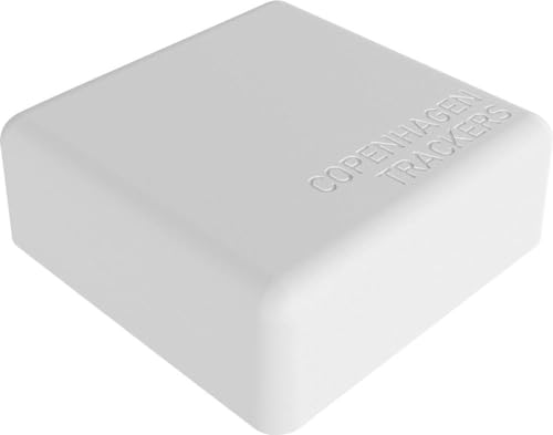 Cobblestone GPS Tracker - Made in Dänemark 0 Monat Keine SIM Kosten 4-6 Jahre Laufzeit ohne Aufladung Wasserdicht GPS Kostenlos APP GPS Tracker für Auto Fahrrad usw. weiß